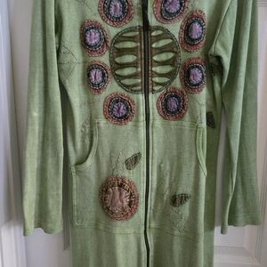 Green Embroidered Women's Jacket